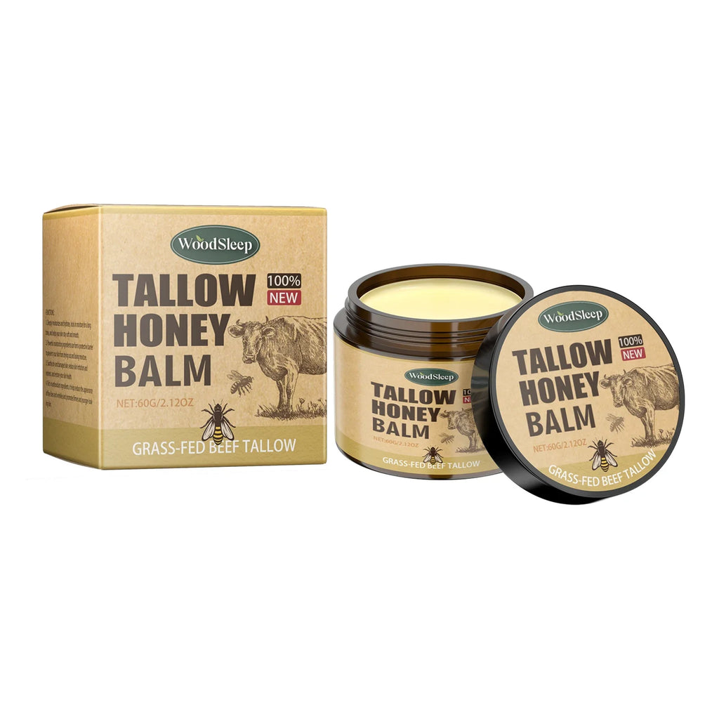 Whipped Beef Tallow and Honey Balm | Fast Absorption, Organic Moisturizer for Face and Body, Ideal for Sensitive Skin