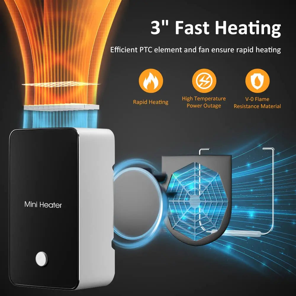 Portable Mini Electric Heater | 50W Hand Warmer for Home Office & Winter Use