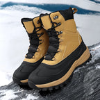 Men's Waterproof High-Top Snow Boots | Thickened Fleece Lining & Non-Slip for Cold Weather Hiking