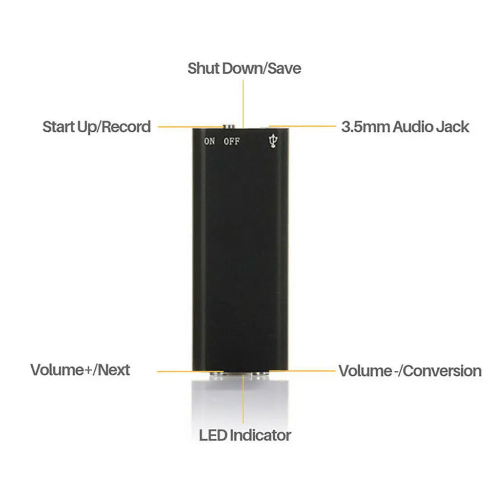 Voice Activated Recorder – Mini Audio Device | Rechargeable Battery