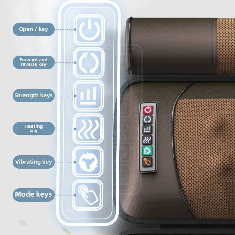 Multifunctional Electric Massage Mattress Cushion | Lumbar Traction, Vibrating Relief for Back, Neck & Waist Pain Relief