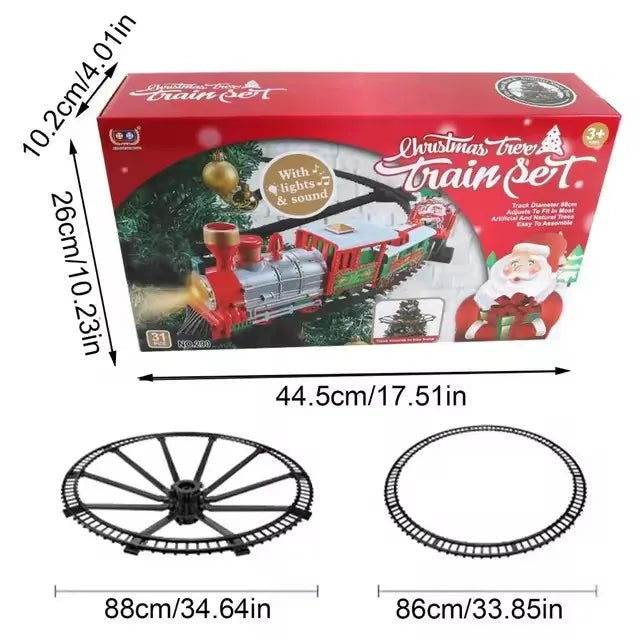 Christmas Electric Train Set | Realistic, Easy to Assemble & Safe for Kids, Perfect for Christmas Tree Decoration