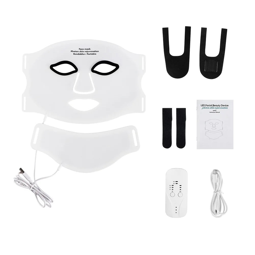 7 Color LED Face & Neck Mask – High Density Light Coverage