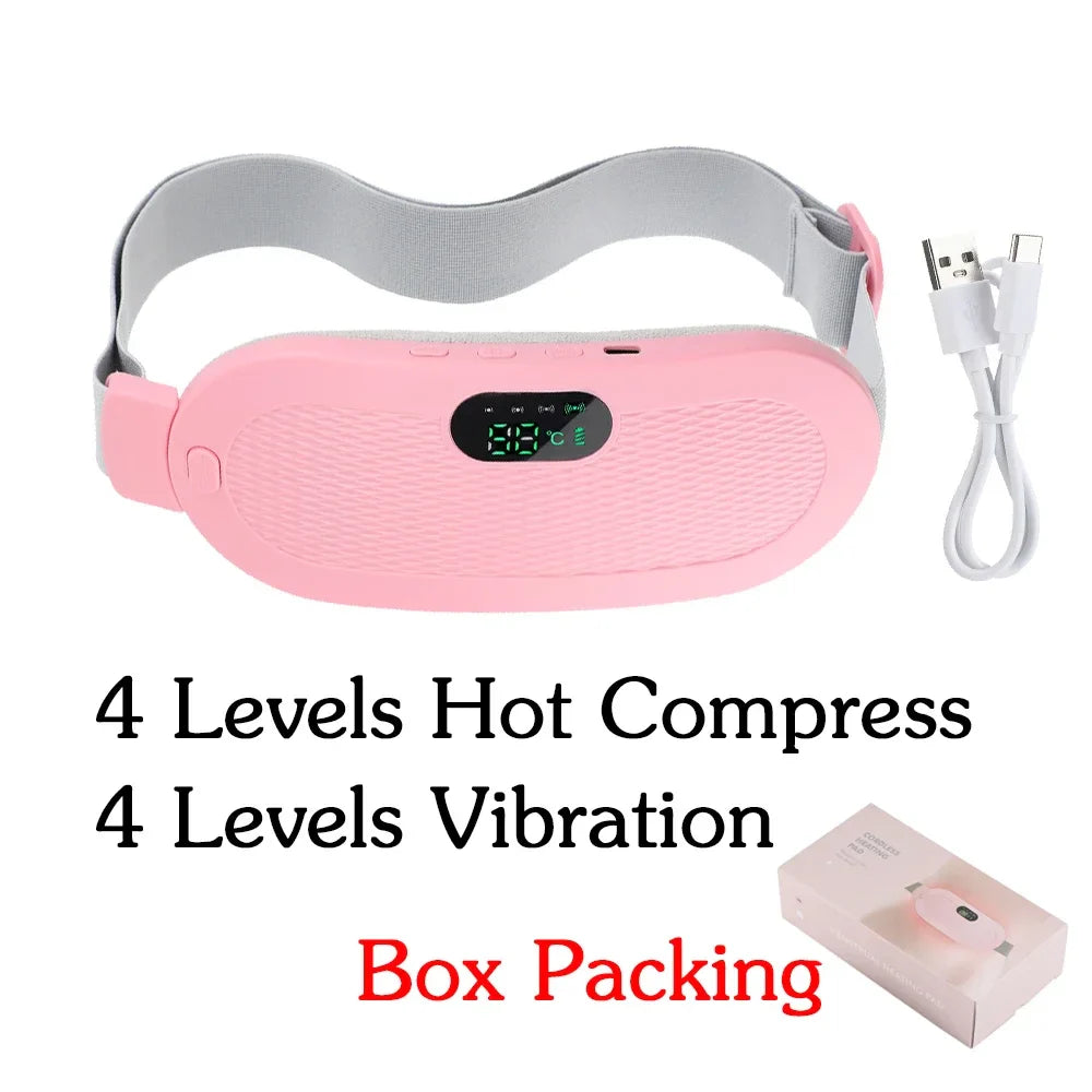 Women's Rechargeable Menstrual Heating Pad | Adjustable Heat & Vibration for Period Relief at Home