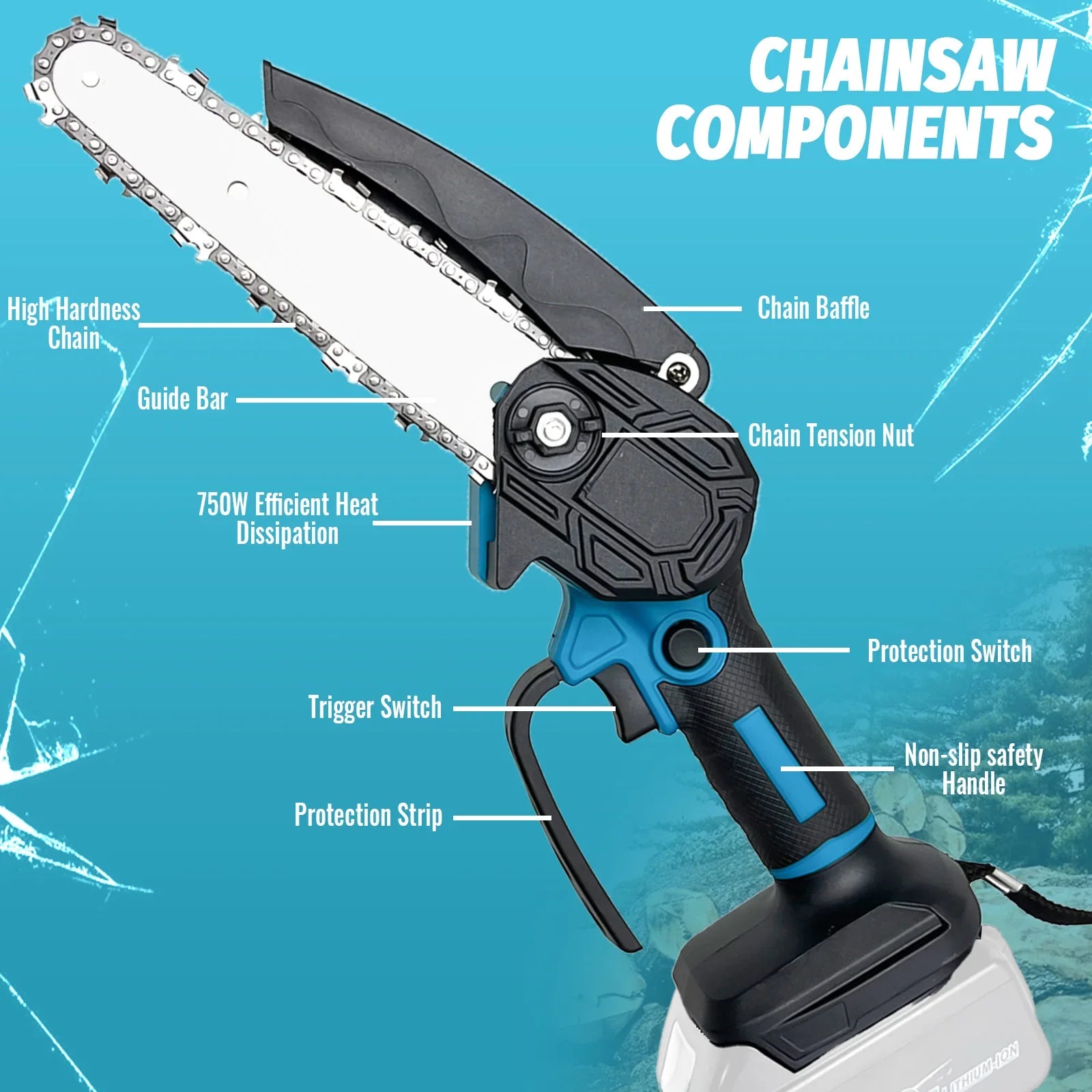 Portable Mini Chainsaw | 6-Inch, Lightweight & Efficient for Tree, Branch, and Wood Cutting