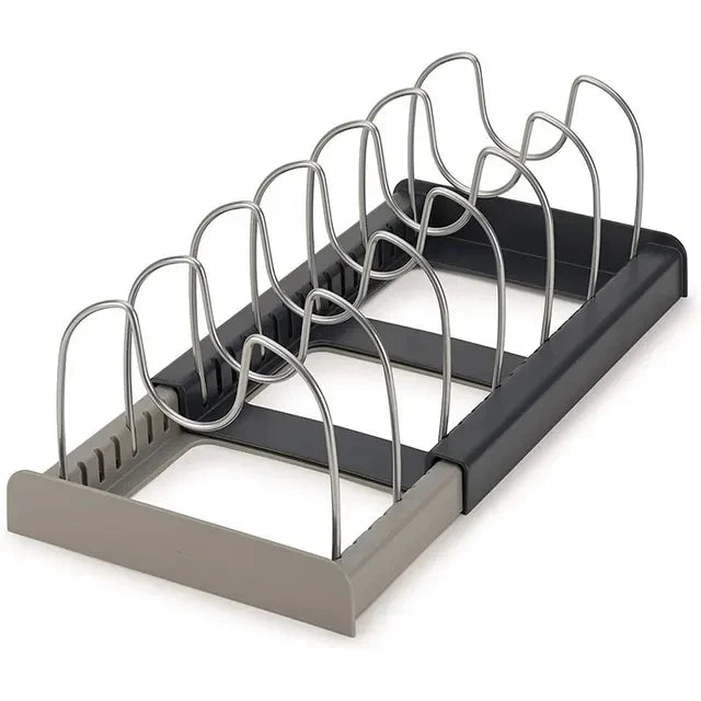 Expandable Kitchen Pan Organizer – 7 Adjustable Dividers