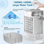 3-in-1 Portable Air Conditioner | Compact, 1000mL Water Tank & Timer for Home, Office & Outdoor Use