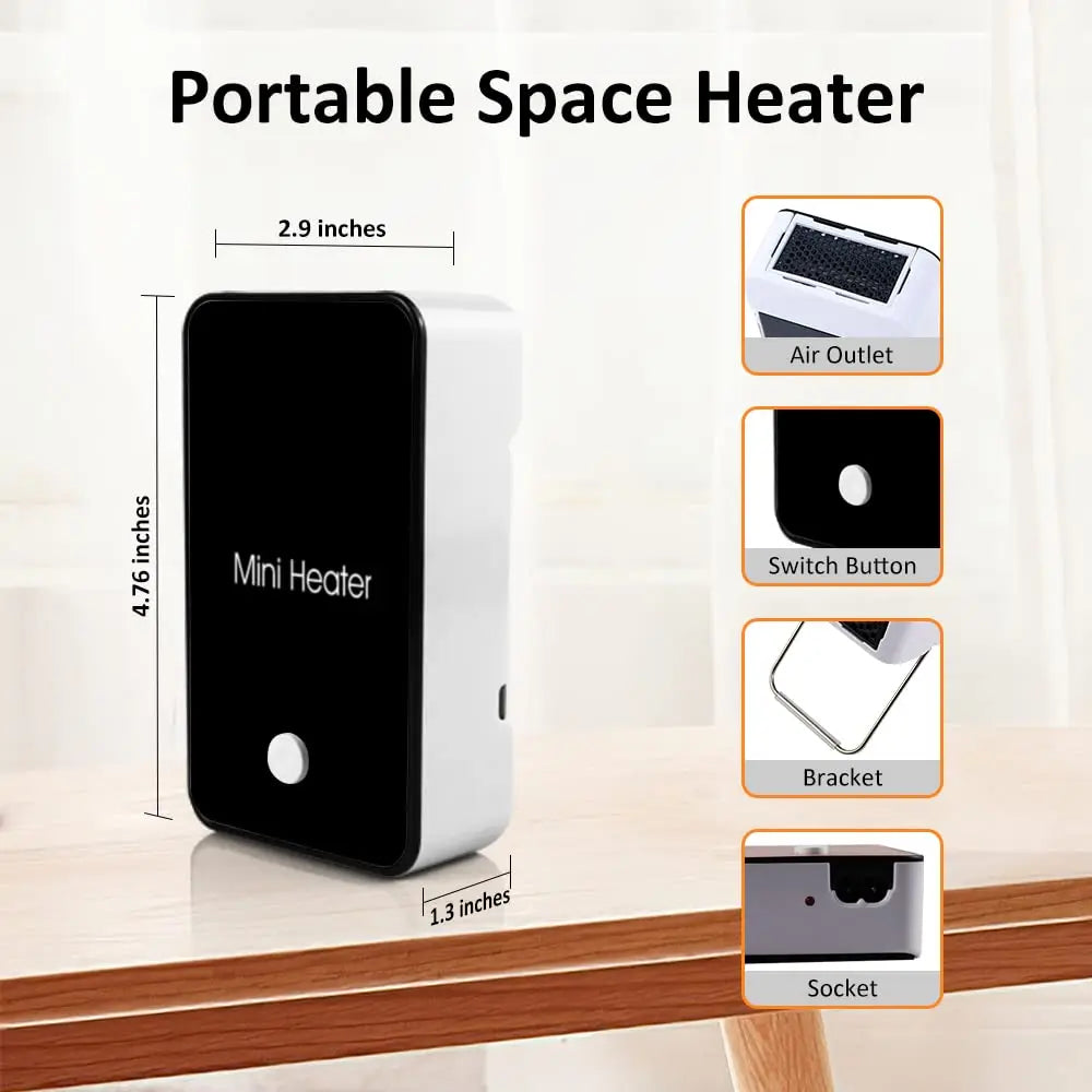Portable Mini Electric Heater | 50W Hand Warmer for Home Office & Winter Use