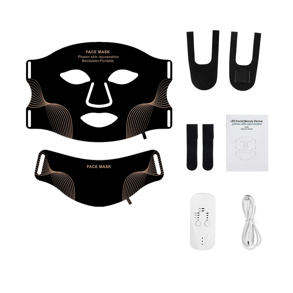 7 Color LED Face & Neck Mask – High Density Light Coverage