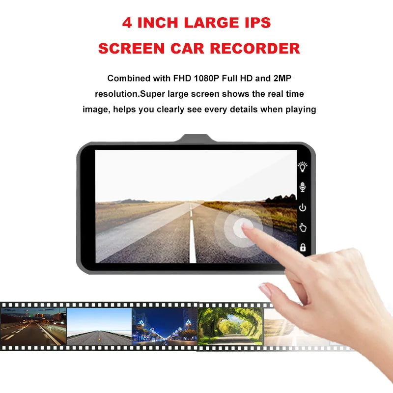 Front and Rear Dash Cam – Loop Recording & Emergency Lock