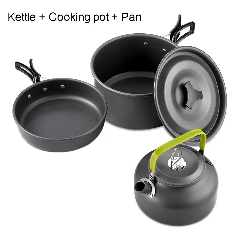 Portable Camping Cookware Set - Lightweight Non-Stick Cooking Kit for Hiking, Backpacking & Outdoor Adventures