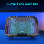 Laptop Cooling Pad with 5 Quiet Fans, Adjustable Height & Phone Holder - Compatible with 12-15.6 Inch Laptops