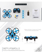 Mini Indoor Kids Drone | Protected Propellers – Beginner Friendly – One Key Return
