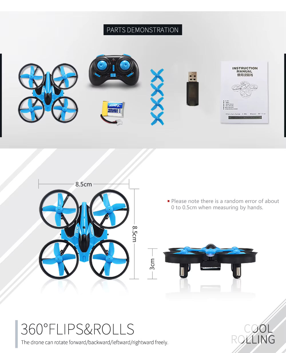 Mini Indoor Kids Drone | Protected Propellers – Beginner Friendly – One Key Return
