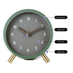 Scandinavian Silent Table Clock | Battery-Operated, Metal Frame & Ideal for Home Decor