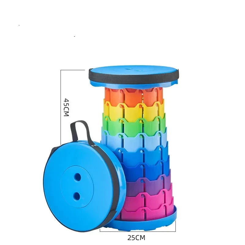 Collapsible Camping Stool - Portable Folding Stool for Outdoor Activities, Hiking, Fishing, and Travel