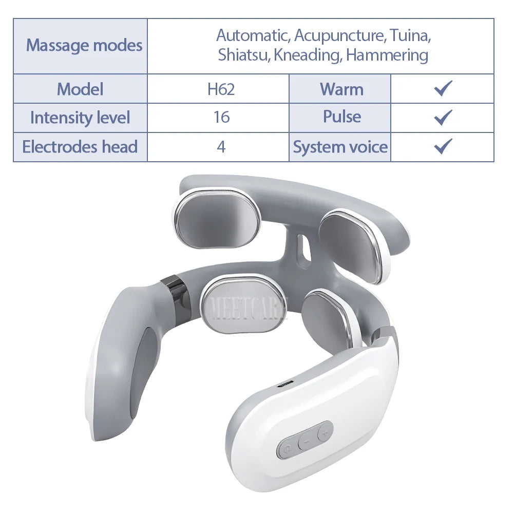 TENS Neck Massager – Wireless Muscle Stimulation | Portable & Rechargeable