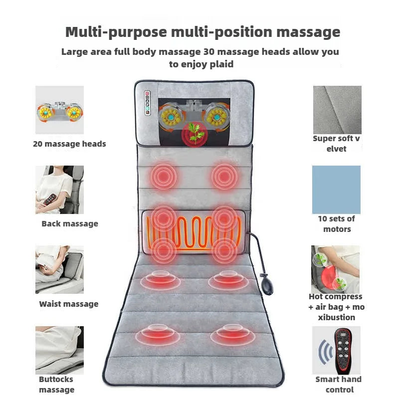 Vibrating Massage Mattress – Full Body Relaxation | Remote Operated