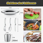Portable Camping Cookware Set - Lightweight Non-Stick Cooking Kit for Hiking, Backpacking & Outdoor Adventures