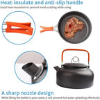 Portable Camping Cookware Set - Lightweight Non-Stick Cooking Kit for Hiking, Backpacking & Outdoor Adventures