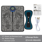 EMS Foot Massager Mat – 8 Modes & 19 Levels | Rechargeable