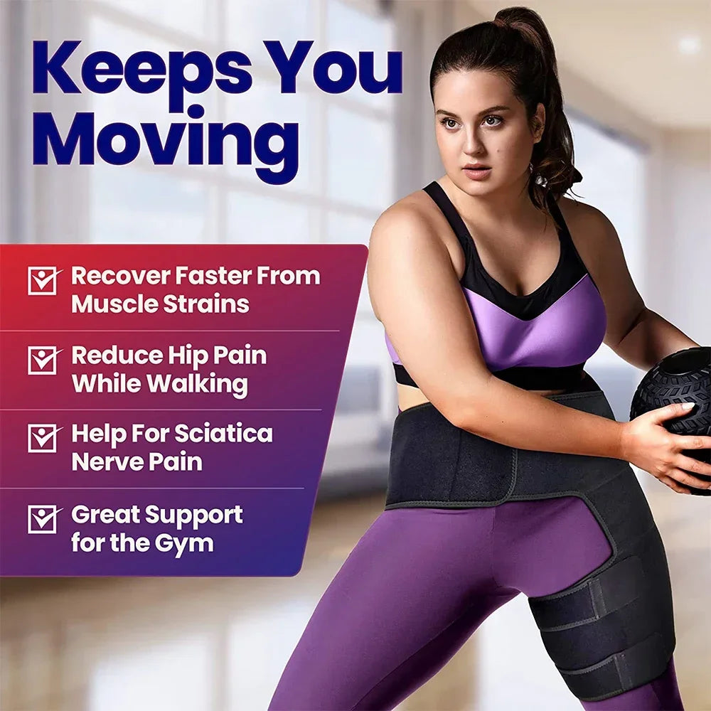 Thigh Muscle Support – Stabilizing Compression Wrap|Unisex Adjustable