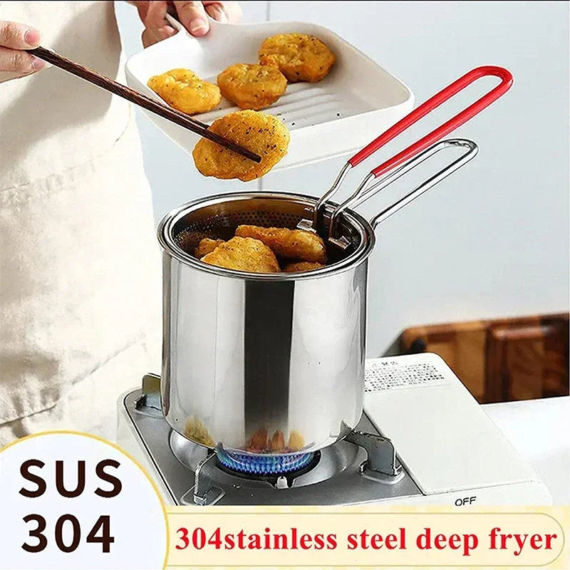 304 Stainless Steel Deep Frying Pot | Durable, Multi-Functional & Ideal for Frying Chicken, Tempura & More