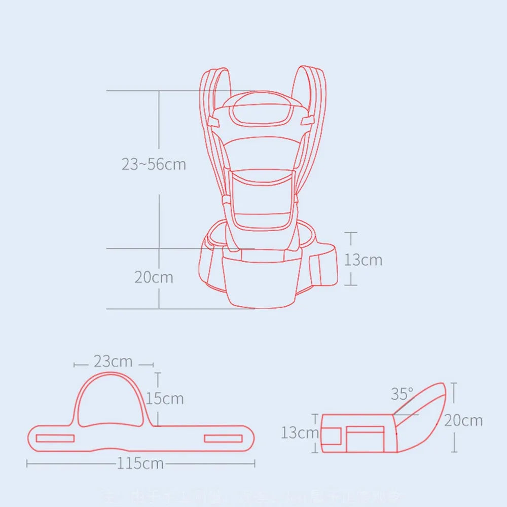 3-in-1 Baby Carrier – Hip Seat Design for Infant to Toddler