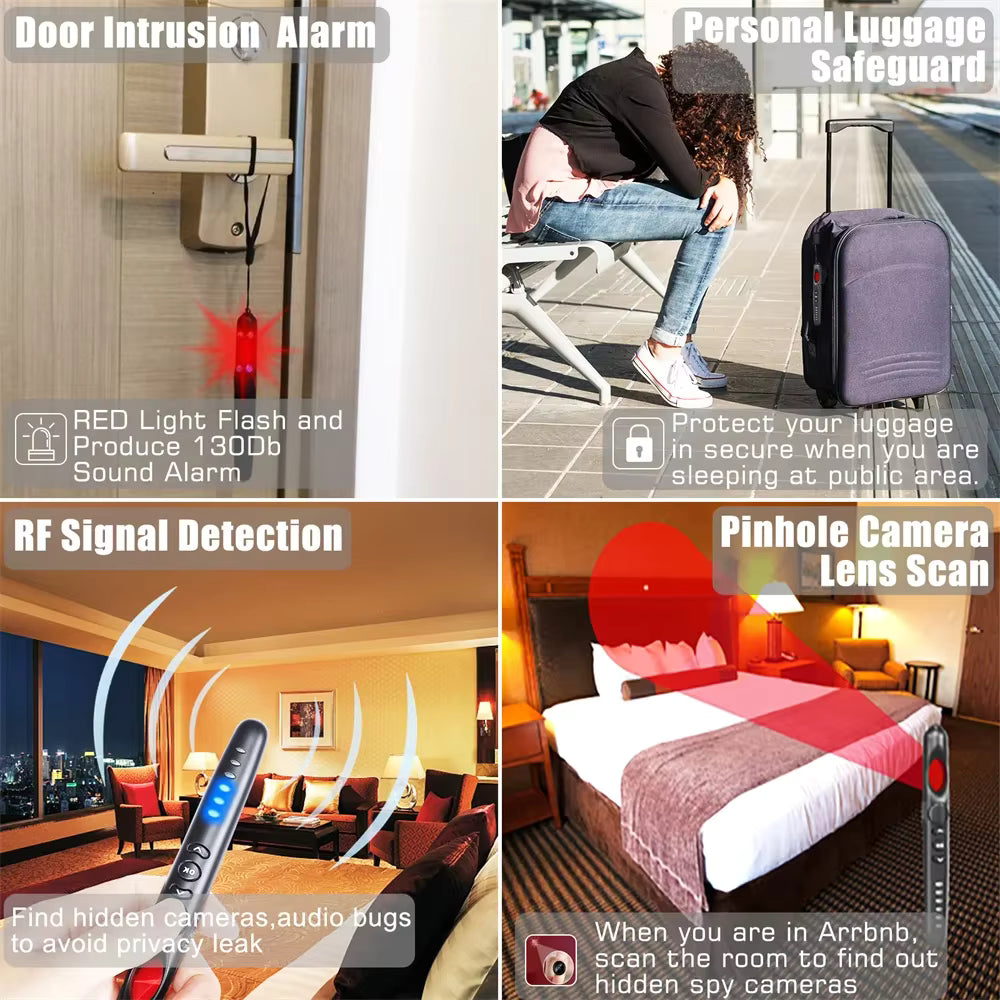 Hidden Camera Bug Detector & GPS Tracker for Hotels, Cars, and Personal Security