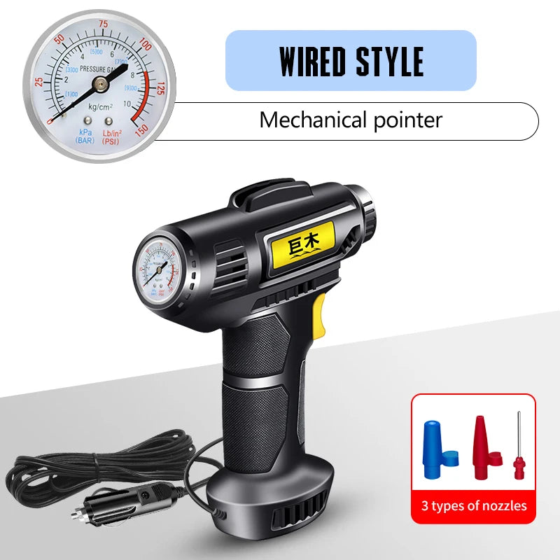 Portable 12V Tire Inflator – Air Compressor for Car & Bike