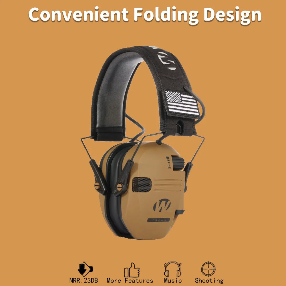 Electronic Earmuffs for Hearing Protection - Noise-Canceling Headphones for Shooting, Hunting, and Industrial Use