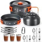 Portable Camping Cookware Set - Lightweight Non-Stick Cooking Kit for Hiking, Backpacking & Outdoor Adventures