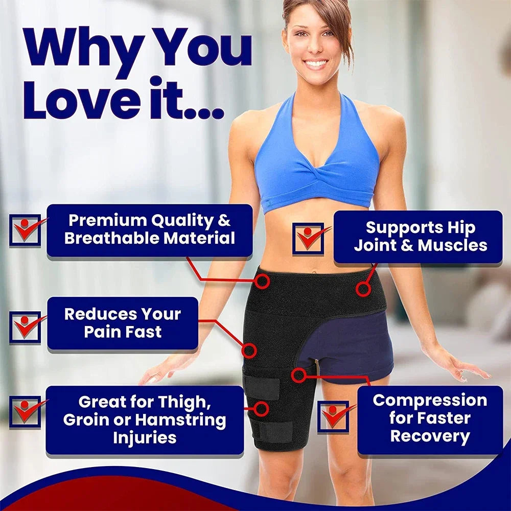 Thigh Muscle Support – Stabilizing Compression Wrap|Unisex Adjustable
