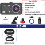 Front and Rear Dash Cam – Loop Recording & Emergency Lock