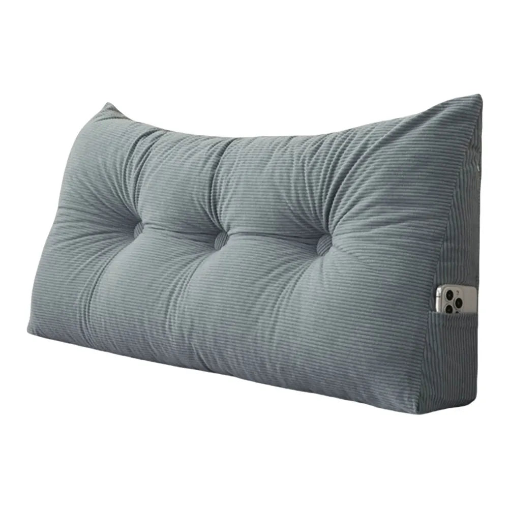 Bed Wedge Pillow – Long Upright Back Support | Corduroy Cover