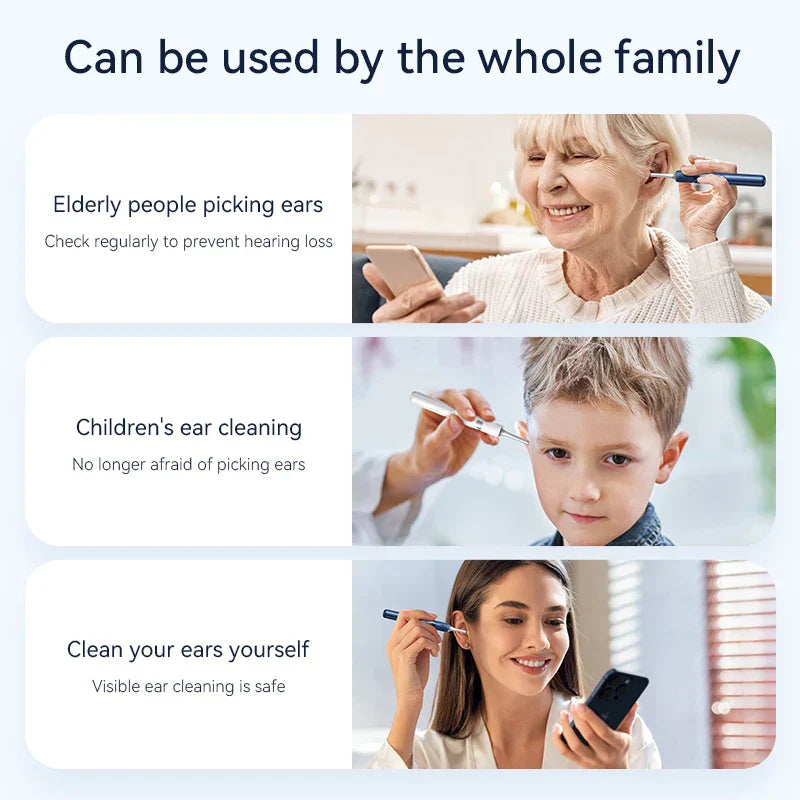 Ear Wax Removal Tool with Camera | 12MP HD Visual, Wi-Fi Connection & Safe for Adults and Kids