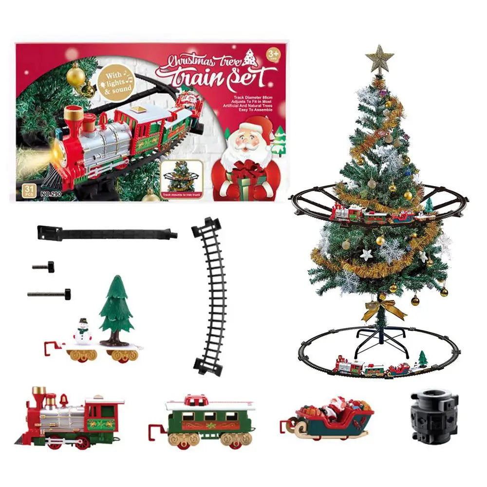 Christmas Electric Train Set | Realistic, Easy to Assemble & Safe for Kids, Perfect for Christmas Tree Decoration
