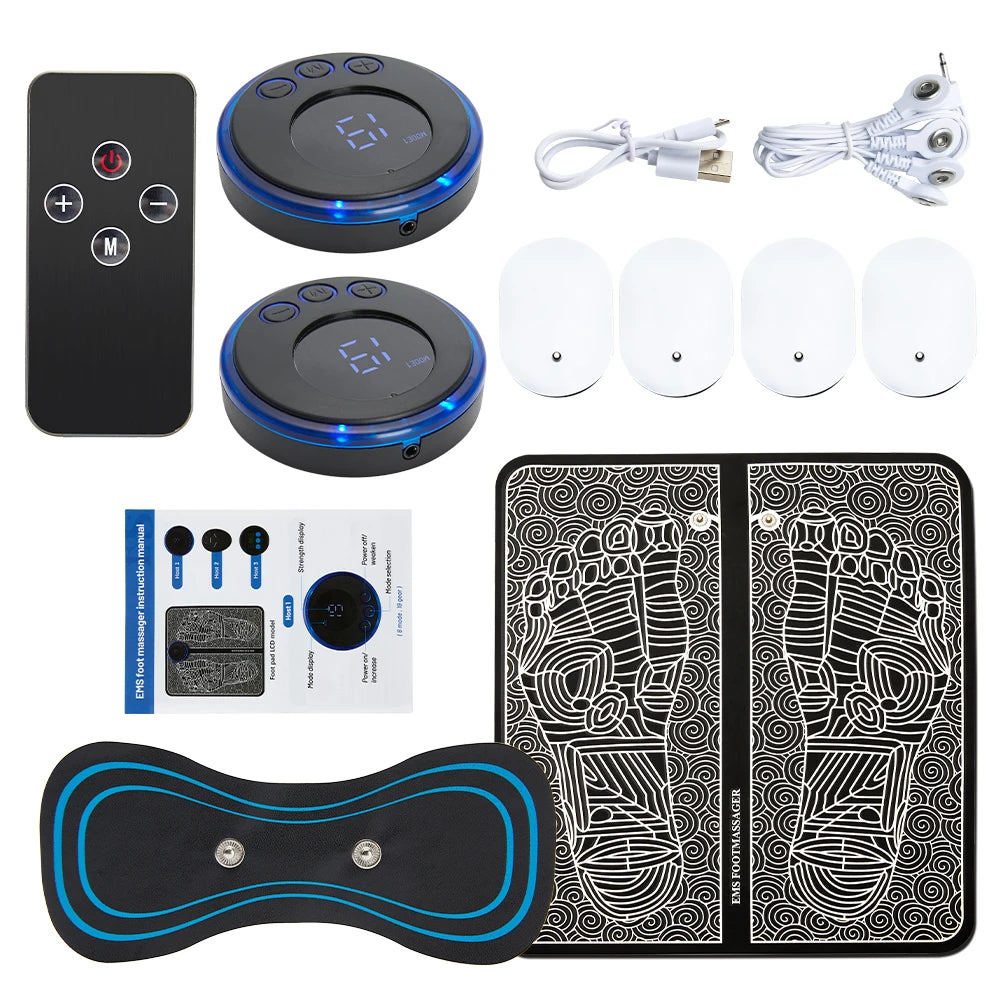EMS Foot Massager Mat – 8 Modes & 19 Levels | Rechargeable