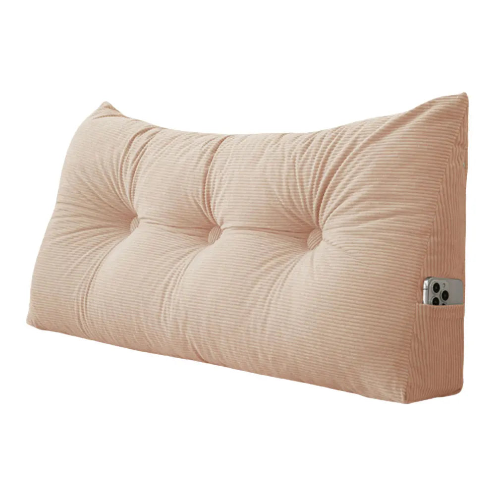 Bed Wedge Pillow – Long Upright Back Support | Corduroy Cover