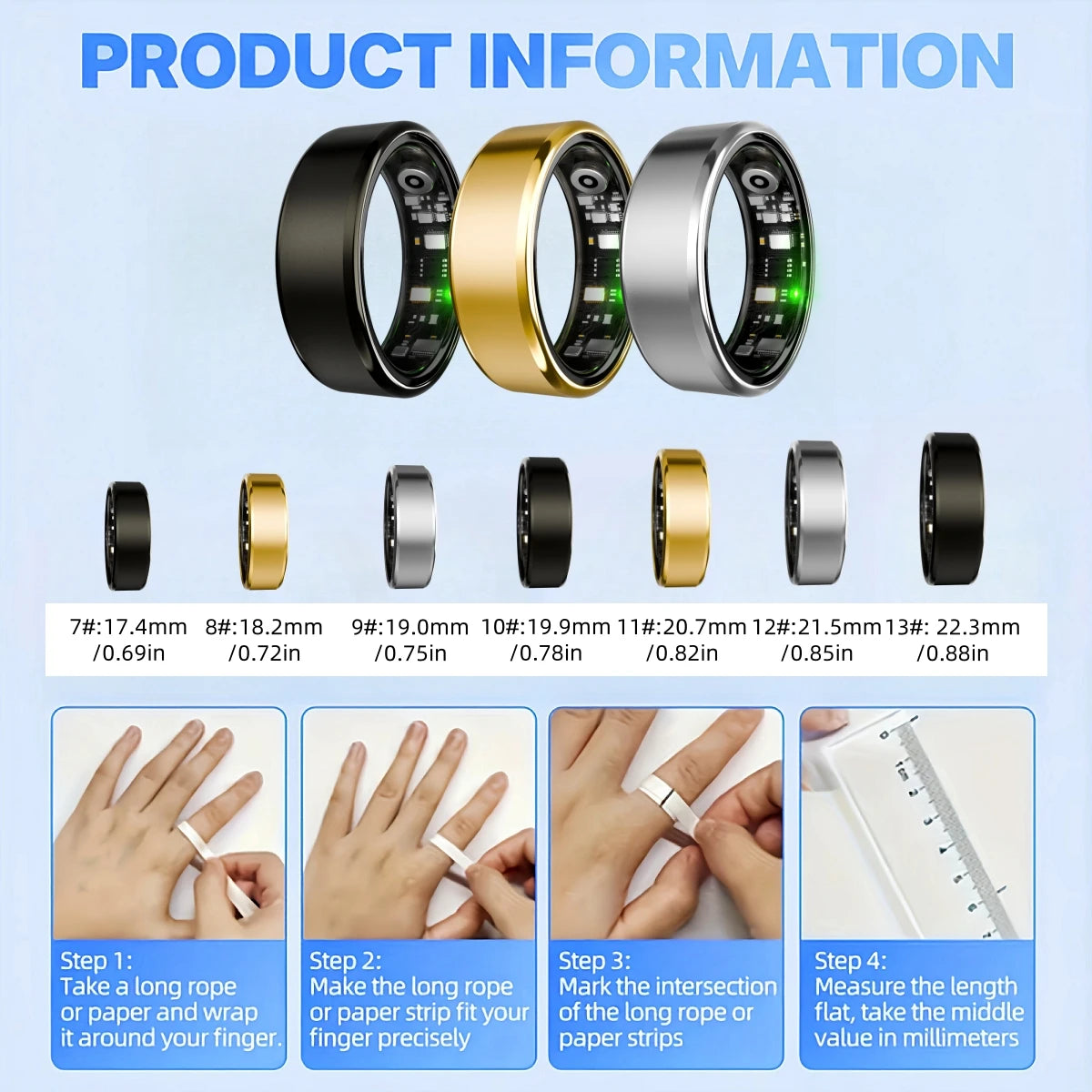 Smart Ring Activity Tracker – Sleep & Stress Monitoring | 24/7 Monitoring
