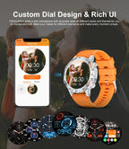 Bluetooth Military Smartwatch | IP68 Waterproof, Shock-Resistant & Ideal for Outdoor Sports and Fitness Tracking