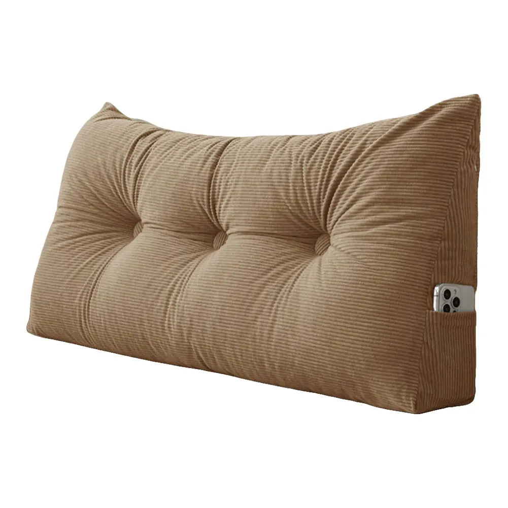 Bed Wedge Pillow – Long Upright Back Support | Corduroy Cover
