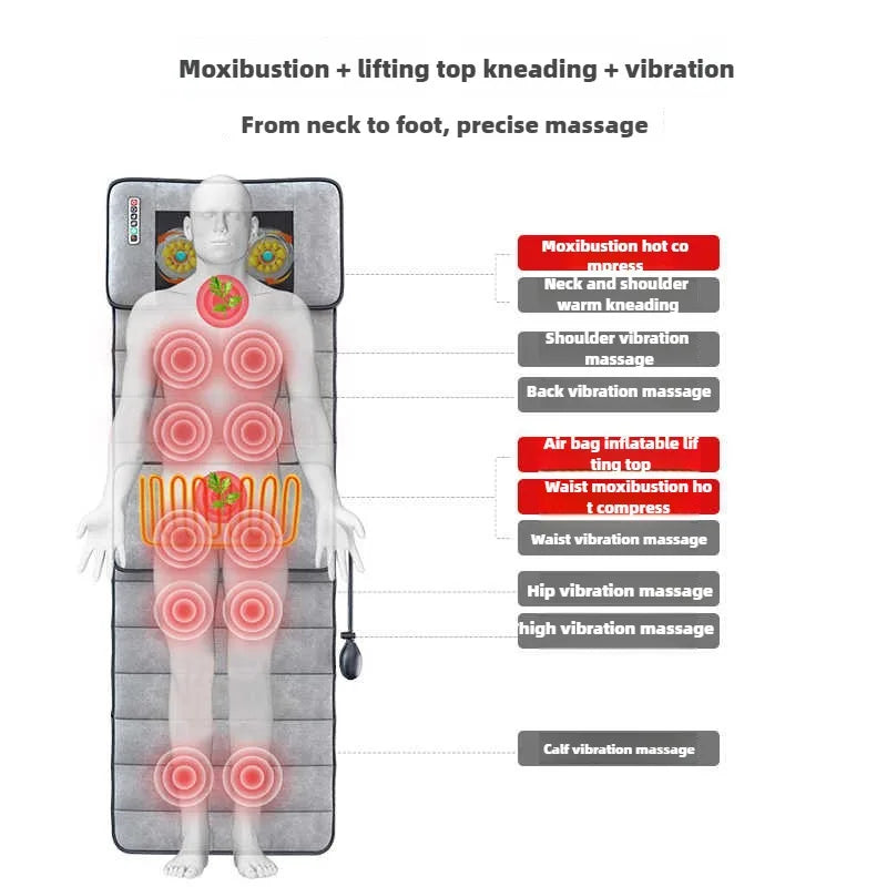 Vibrating Massage Mattress – Full Body Relaxation | Remote Operated