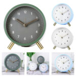 Scandinavian Silent Table Clock | Battery-Operated, Metal Frame & Ideal for Home Decor
