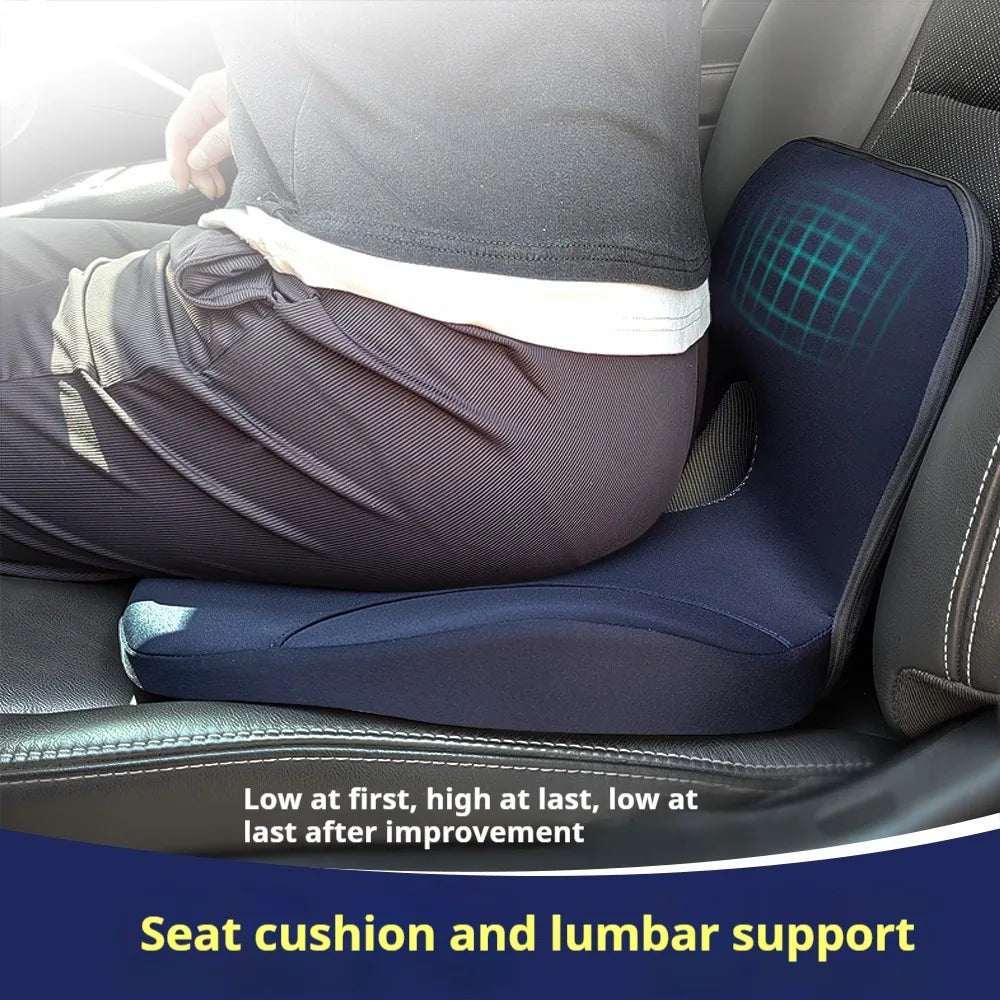 Memory Foam Seat Cushion – Hip & Lower Back Support | Non-Slip Base