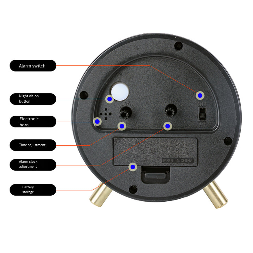 Scandinavian Silent Table Clock | Battery-Operated, Metal Frame & Ideal for Home Decor