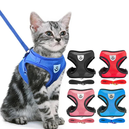 Cat Harness with Lead Leash Adjustable