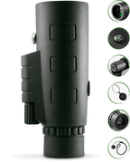 High Power 12X50 Monocular | Waterproof, Lightweight with Smartphone Holder for Camping, Hiking & Wildlife Observation