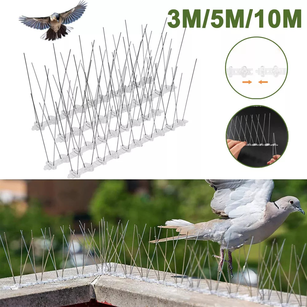 Stainless Steel Squirrel Spikes | Humane, Weather-Resistant Deterrent for Birds and Squirrels, Easy Installation