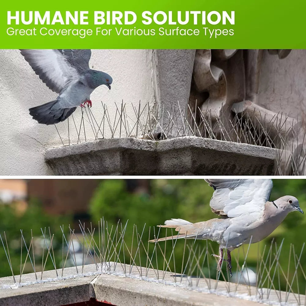 Stainless Steel Squirrel Spikes | Humane, Weather-Resistant Deterrent for Birds and Squirrels, Easy Installation